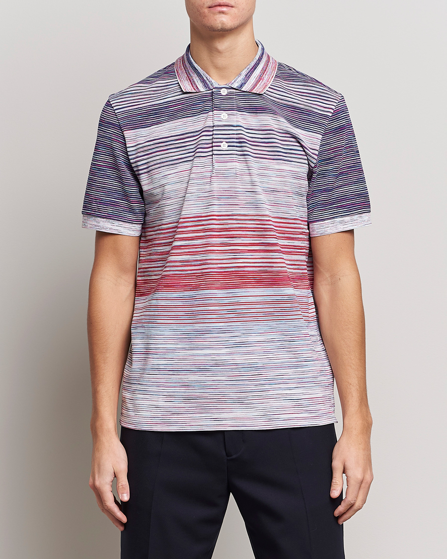 Herren | Poloshirts | Missoni | Short Sleeve Space Dye Polo Navy/Light Blue