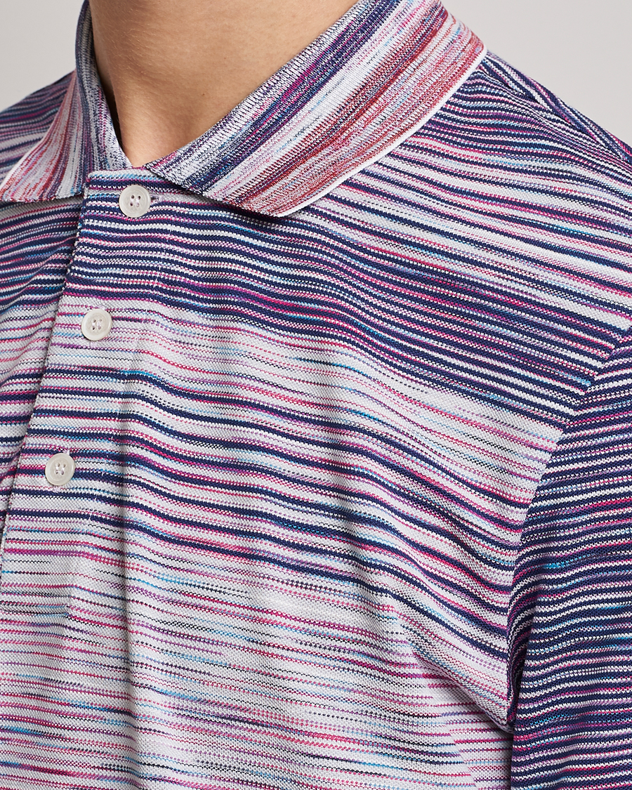 Herren | Poloshirts | Missoni | Short Sleeve Space Dye Polo Navy/Light Blue