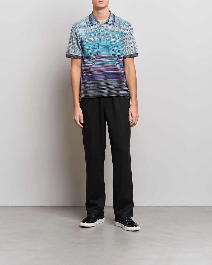 Herren | Poloshirts | Missoni | Short Sleeve Space Dye Polo Navy/Violet