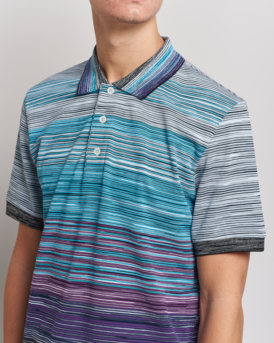 Herren | Poloshirts | Missoni | Short Sleeve Space Dye Polo Navy/Violet