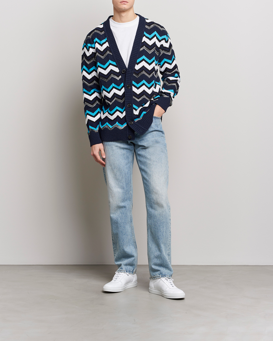 Herren | Pullover | Missoni | Maxi Cardigan Navy/White