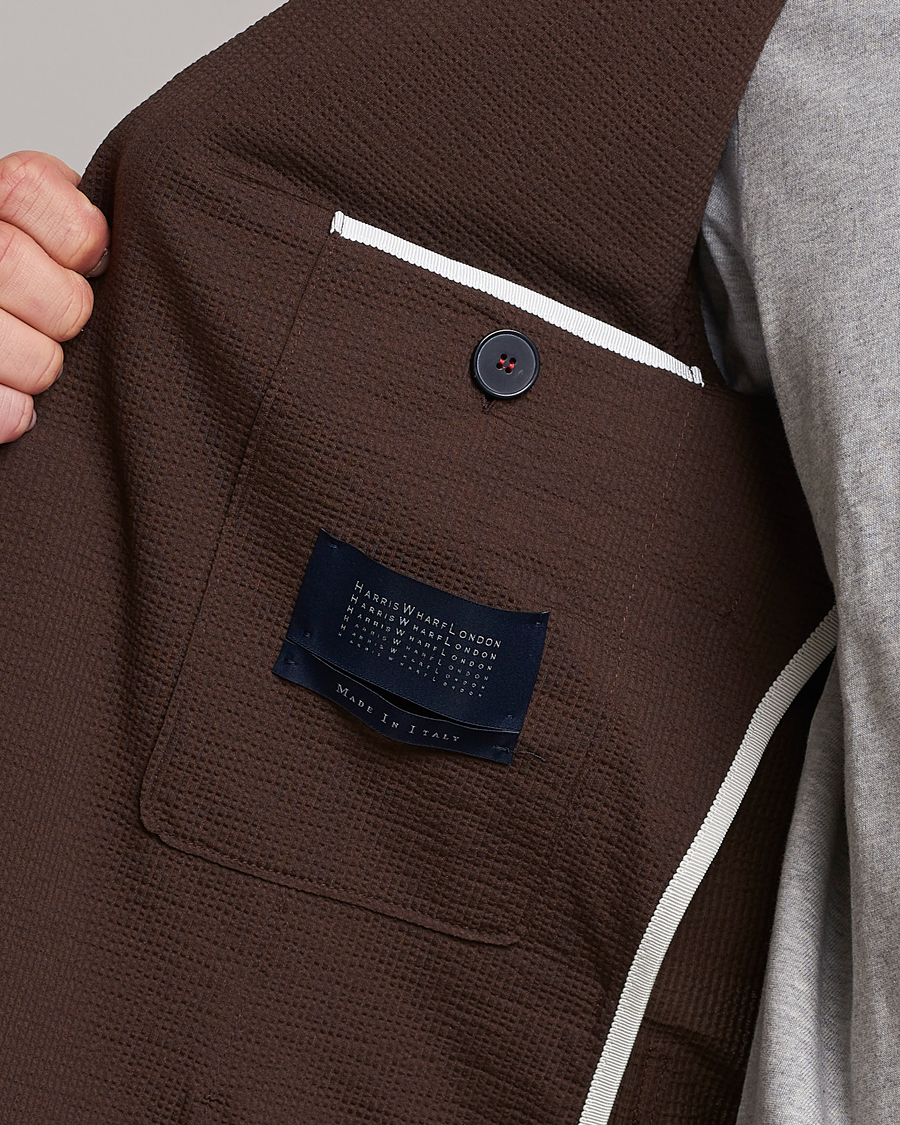 Herren | Sakkos | Harris Wharf London | Coolmax Seersucker Blazer Brown