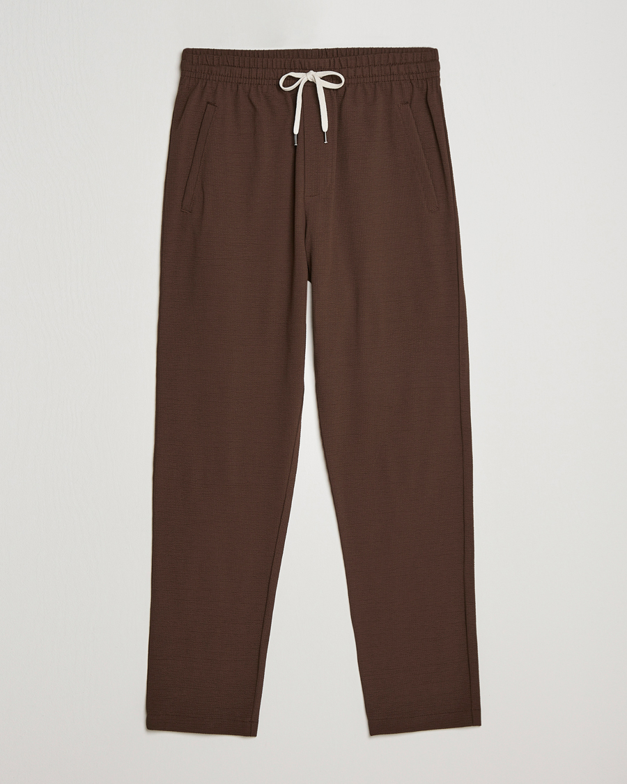 Herren | Hosen | Harris Wharf London | Coolmax Seersucker Trouser Brown