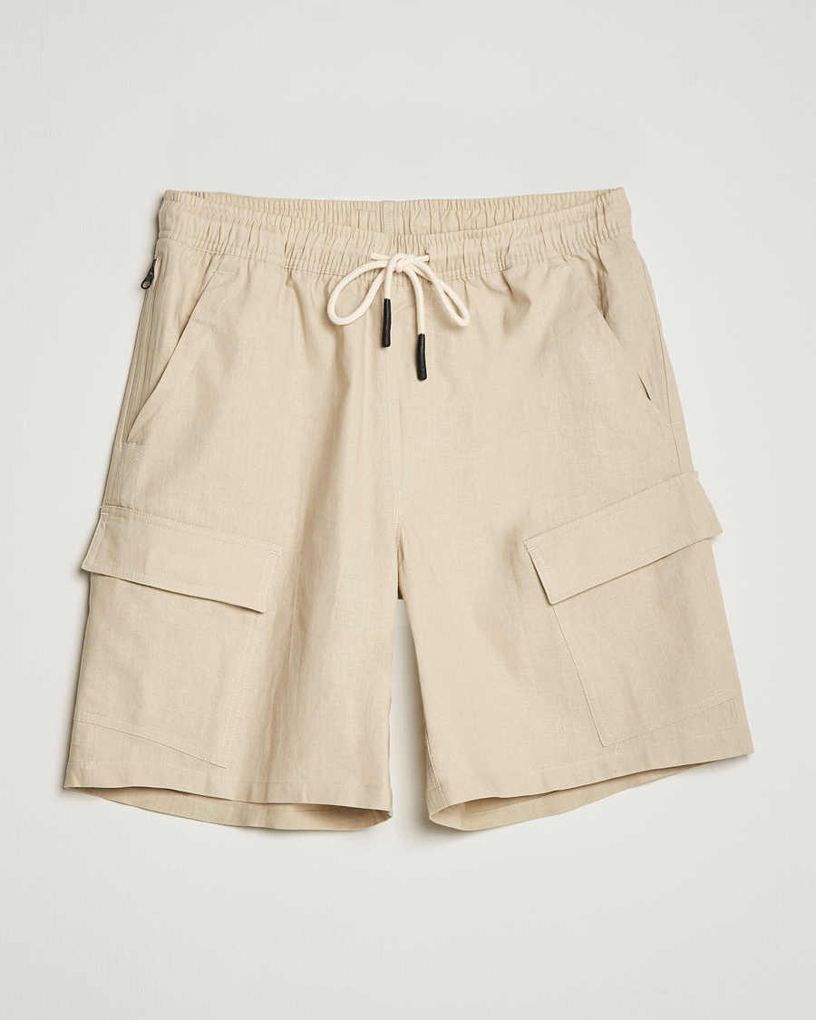 Herren | Shorts | OAS | Cargo Linen Shorts Beige