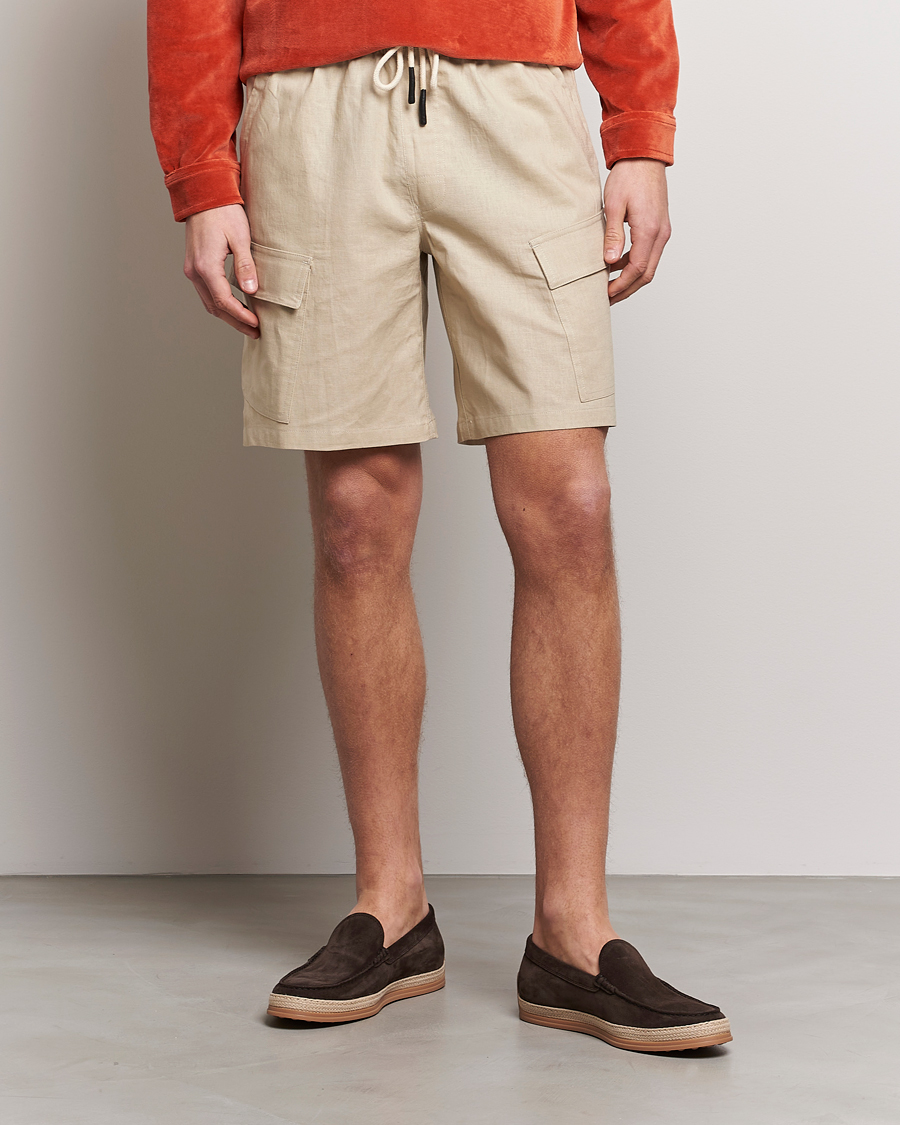 Herren | Shorts | OAS | Cargo Linen Shorts Beige