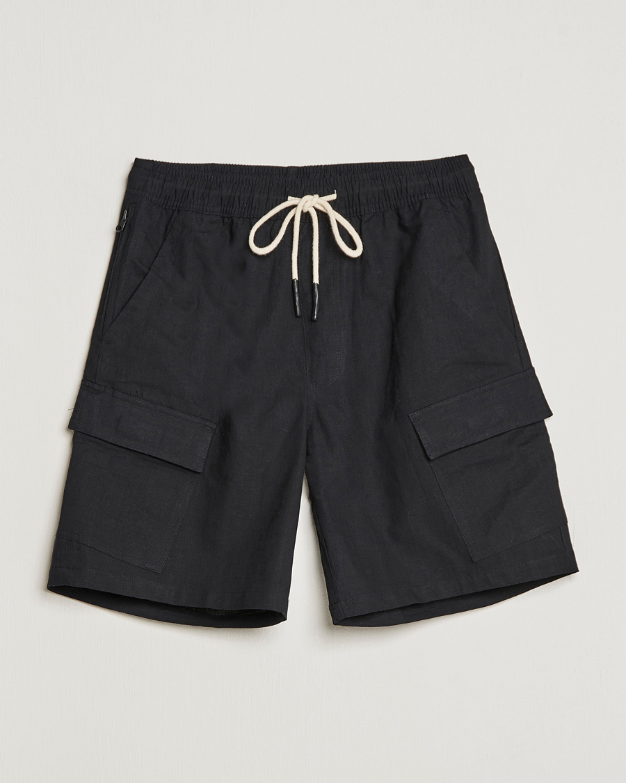 Herren | Shorts | OAS | Cargo Linen Shorts Black