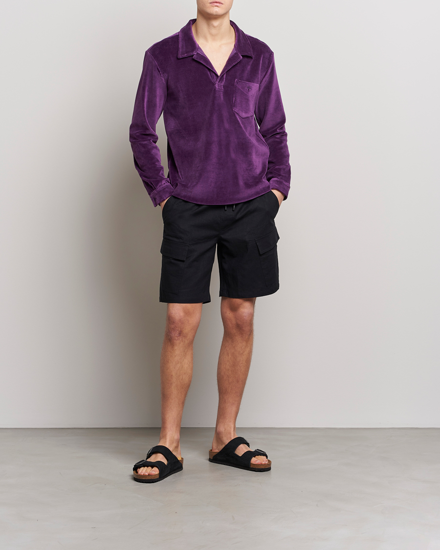 Herren | Shorts | OAS | Cargo Linen Shorts Black