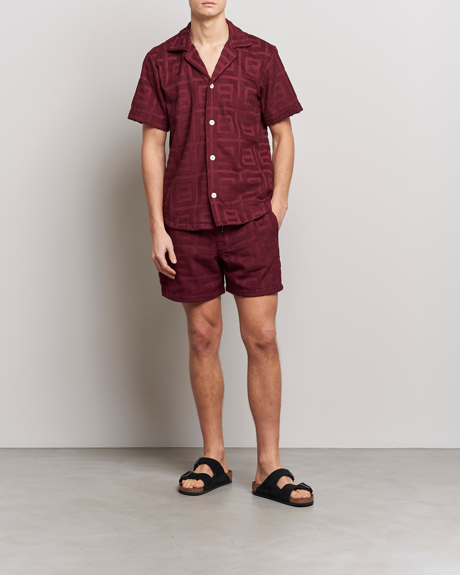 Herren | Hemden | OAS | Terry Cuba Short Sleeve Shirt Burgundy