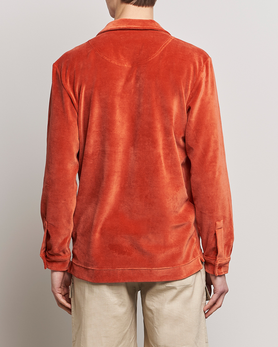 Herren | Hemden | OAS | Long Sleeve Velour Shirt Burnt Orange