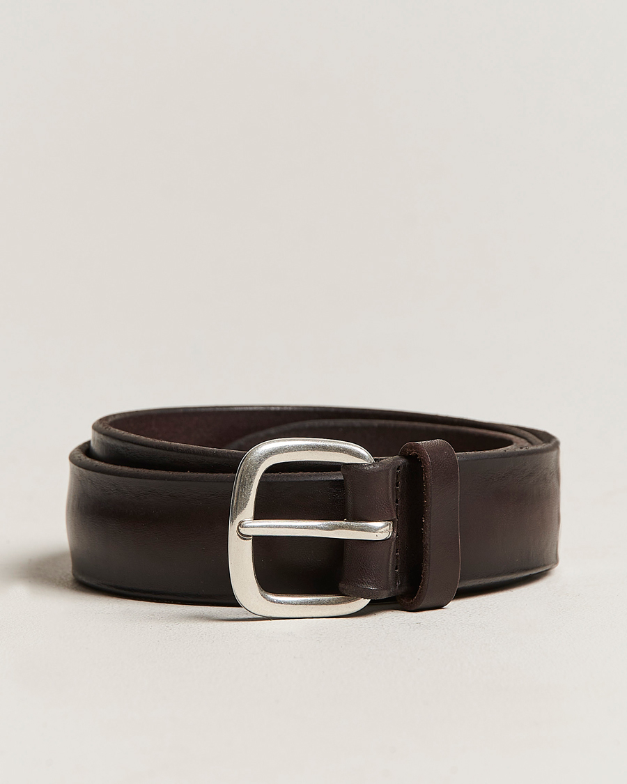 Herren | Orciani Vachetta Soft Leather Belt 3,5 cm Dark Brown | Orciani | Vachetta Soft Leather Belt 3,5 cm Dark Brown