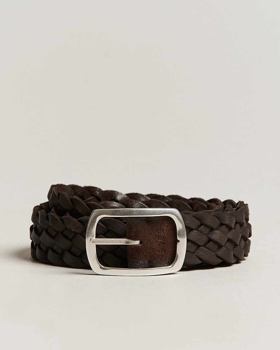 Herren | Orciani Double Sided Suede Belt Dark Brown | Orciani | Double Sided Suede Belt Dark Brown