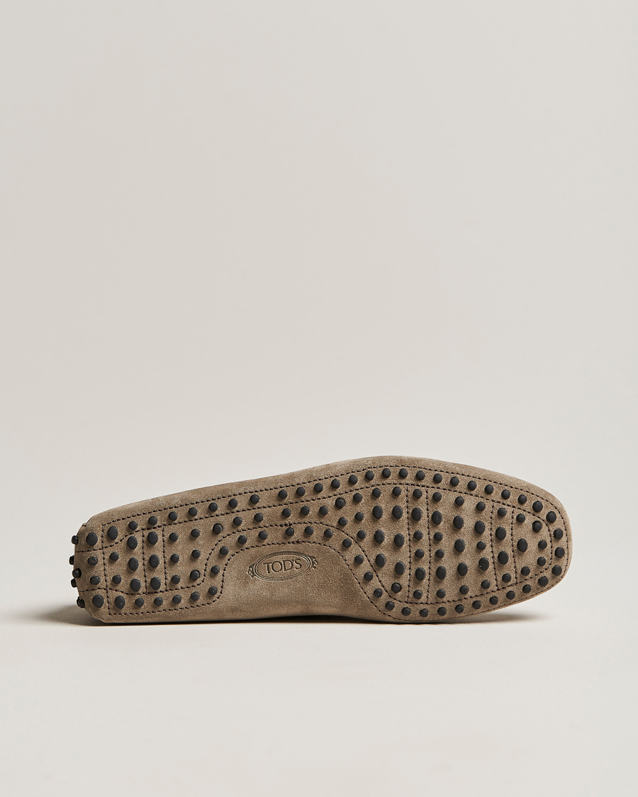 Herren | Tod's Laccetto Gommino Carshoe Taupe Suede | Tod's | Laccetto Gommino Carshoe Taupe Suede