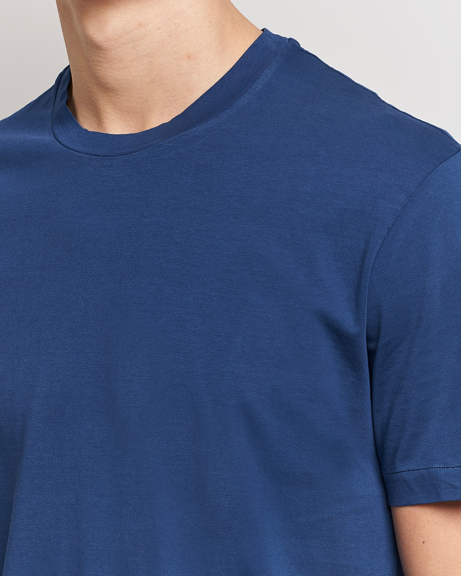 Herren | T-Shirts | Boglioli | Short Sleeve T-Shirt Washed Navy