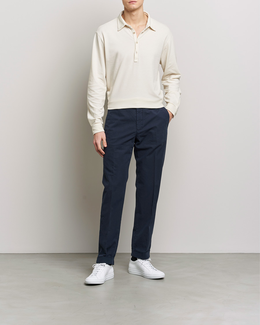 Herren | Pullover | Boglioli | Long Sleeve Polo Beige