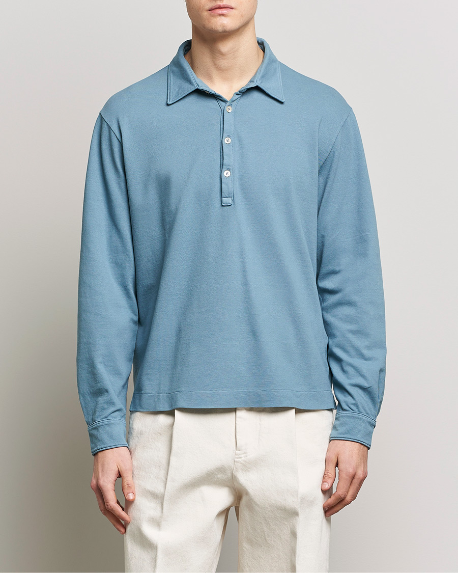 Herren | Pullover | Boglioli | Long Sleeve Polo Light Blue