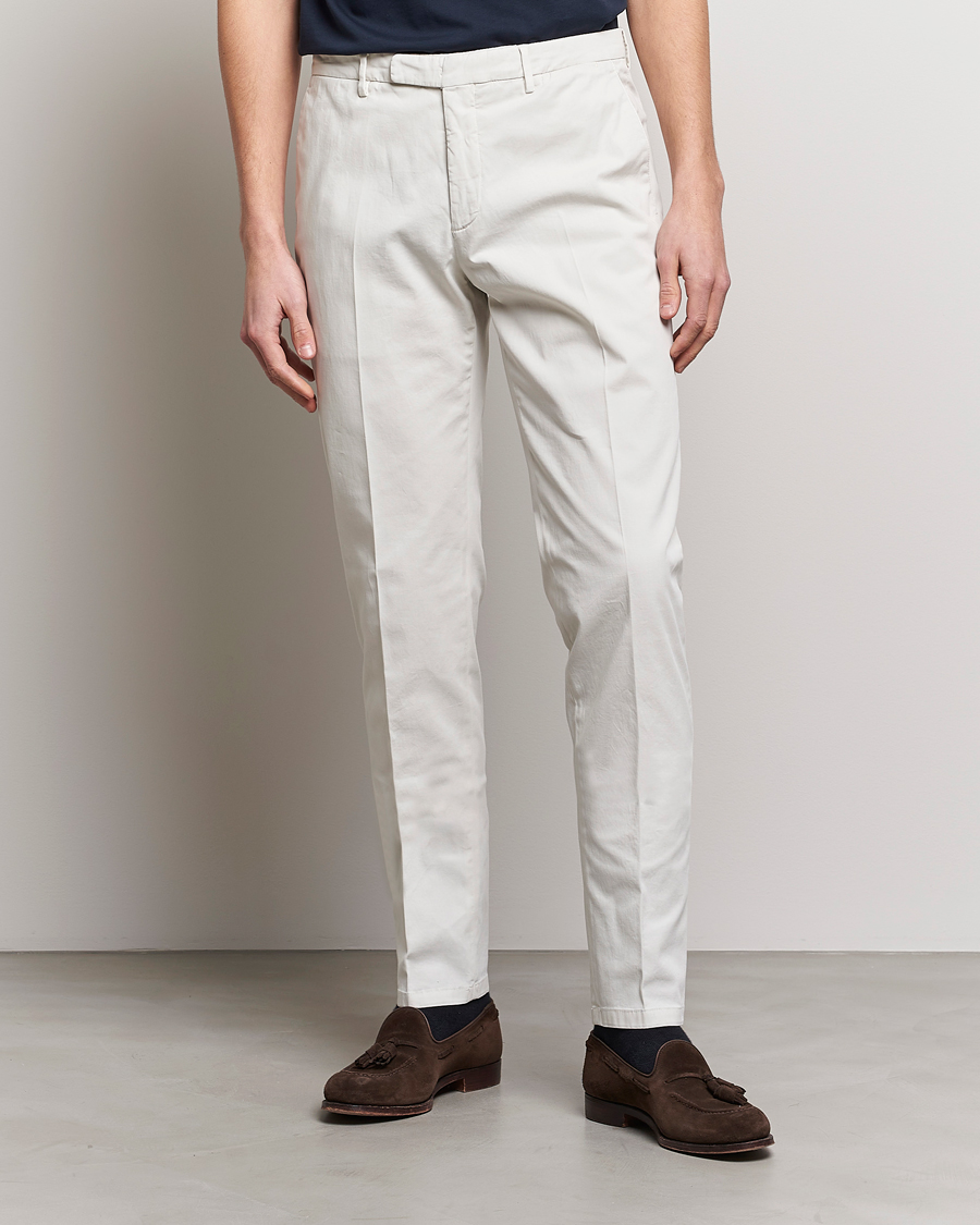 Herren | Hosen | Boglioli | Cotton Stretch Chinos Off White