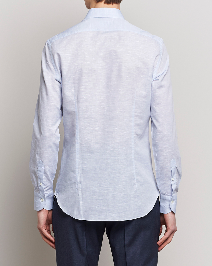 Herren | Hemden | Mazzarelli | Soft Cotton/Linen Shirt Light Blue