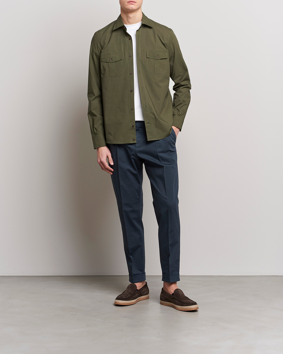 Herren | Hemden | Mazzarelli | Safari Overshirt Olive