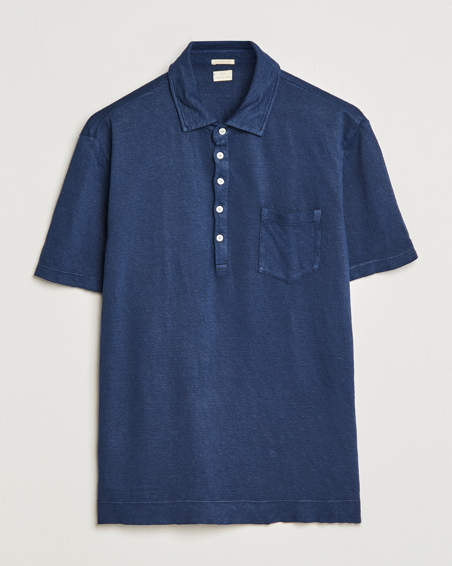 Herren | Poloshirts | Massimo Alba | Wembley Linen Polo Navy