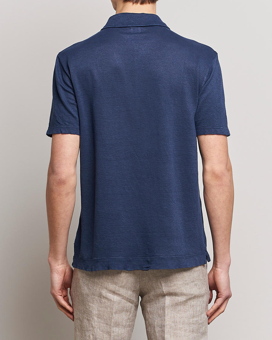 Herren | Poloshirts | Massimo Alba | Wembley Linen Polo Navy