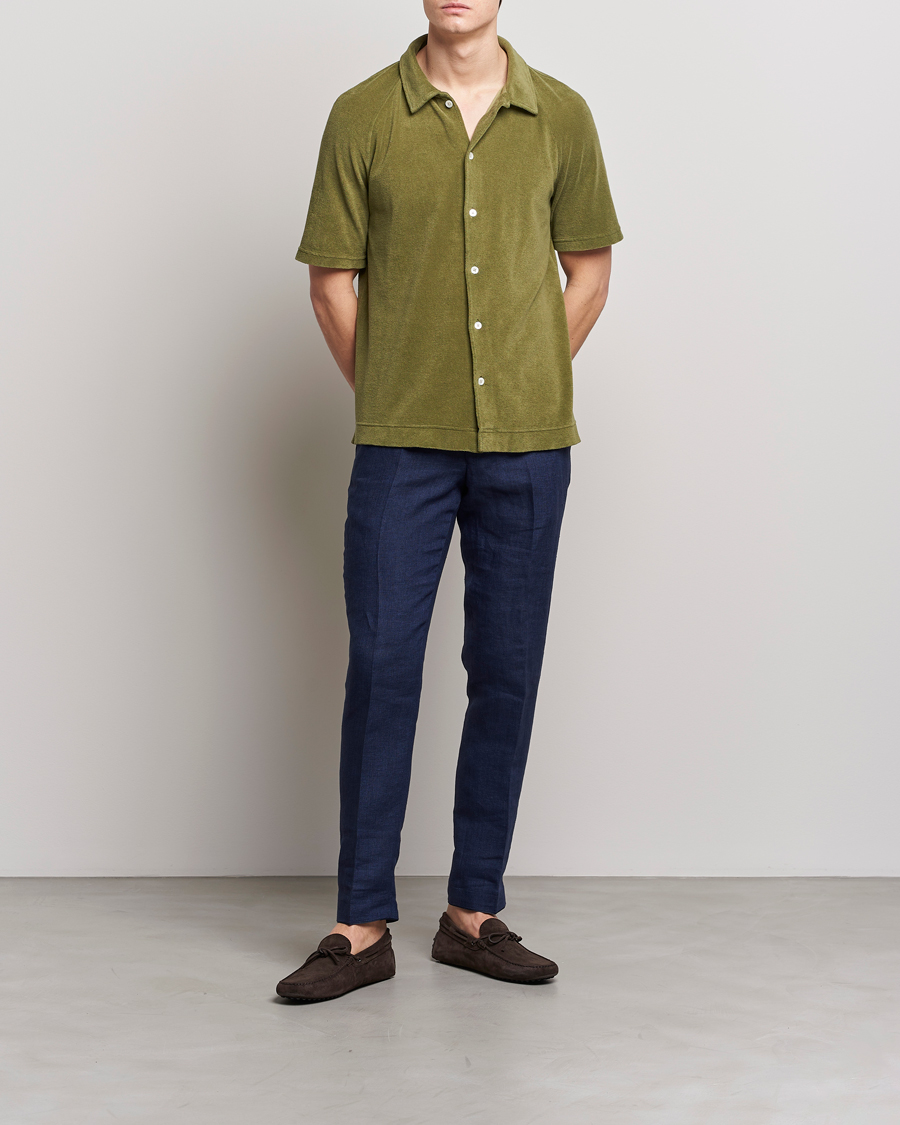 Herren | Poloshirts | Massimo Alba | Terry Polo Shirt Green Desert