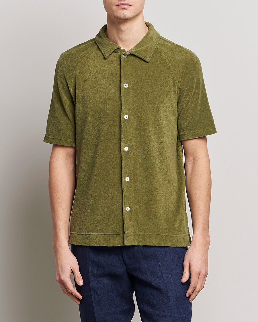 Herren | Poloshirts | Massimo Alba | Terry Polo Shirt Green Desert