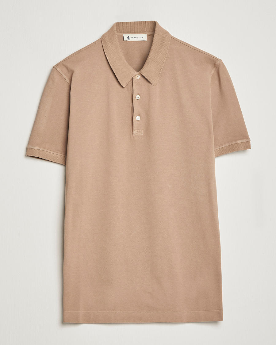 Herren | Poloshirts | Piacenza Cashmere | Portofino Short Sleeve Polo Beige