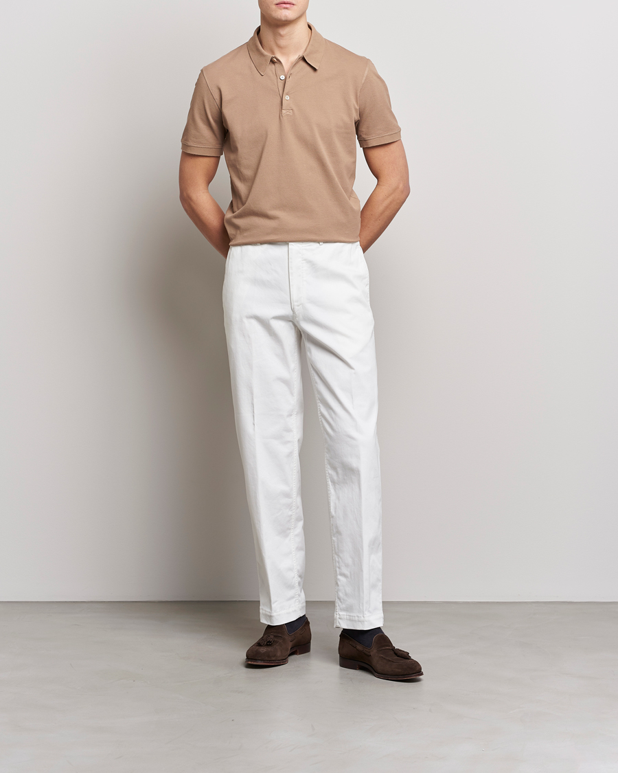 Herren | Poloshirts | Piacenza Cashmere | Portofino Short Sleeve Polo Beige