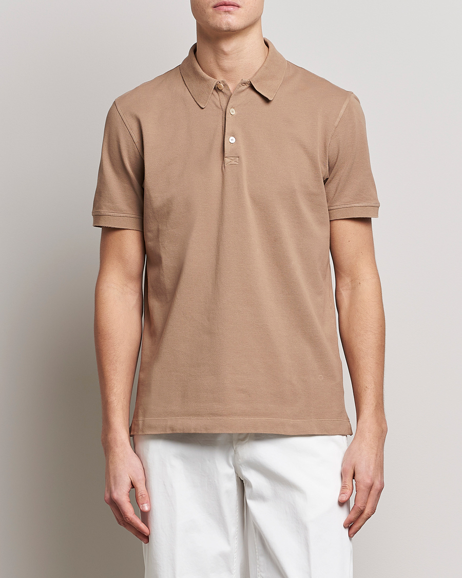 Herren | Poloshirts | Piacenza Cashmere | Portofino Short Sleeve Polo Beige