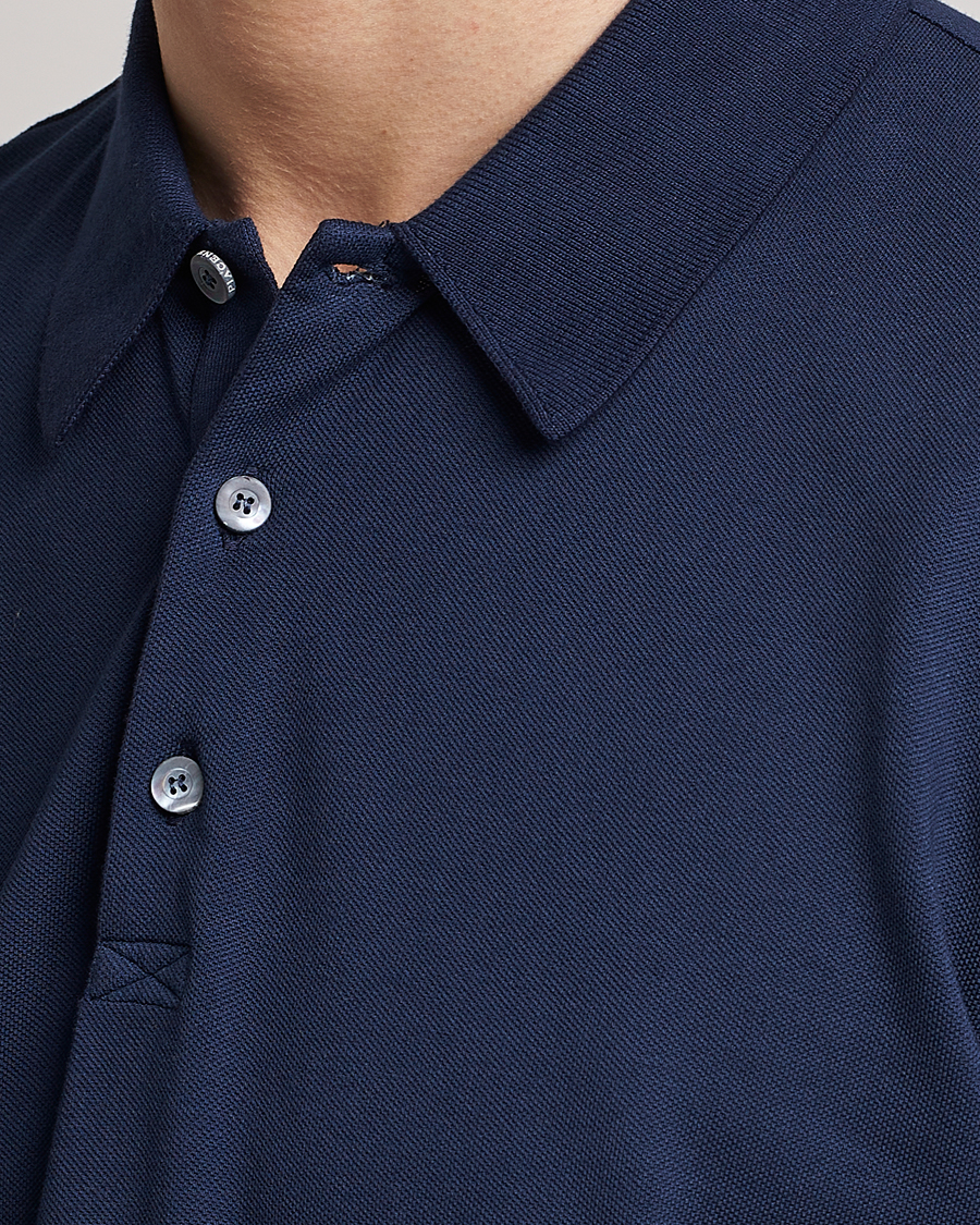 Herren | Poloshirts | Piacenza Cashmere | Portofino Short Sleeve Polo Navy