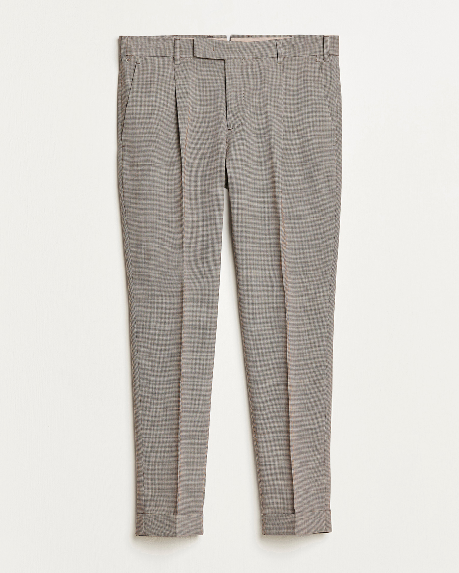Herren | Hosen | PT01 | Slim Fit Pleated Soft Wool Trousers Beige