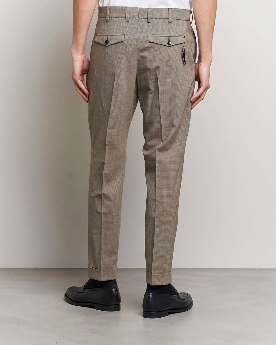 Herren | Hosen | PT01 | Slim Fit Pleated Soft Wool Trousers Beige