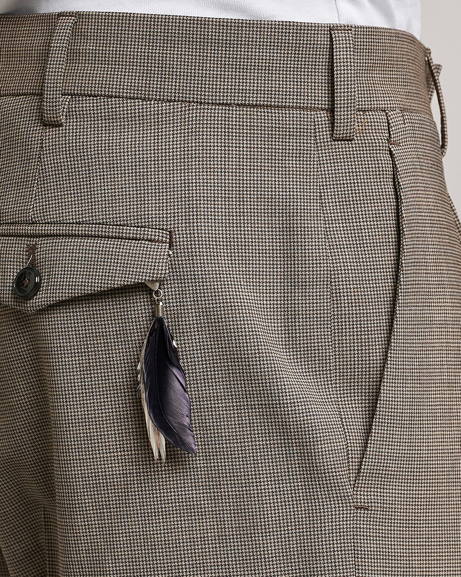 Herren | Hosen | PT01 | Slim Fit Pleated Soft Wool Trousers Beige