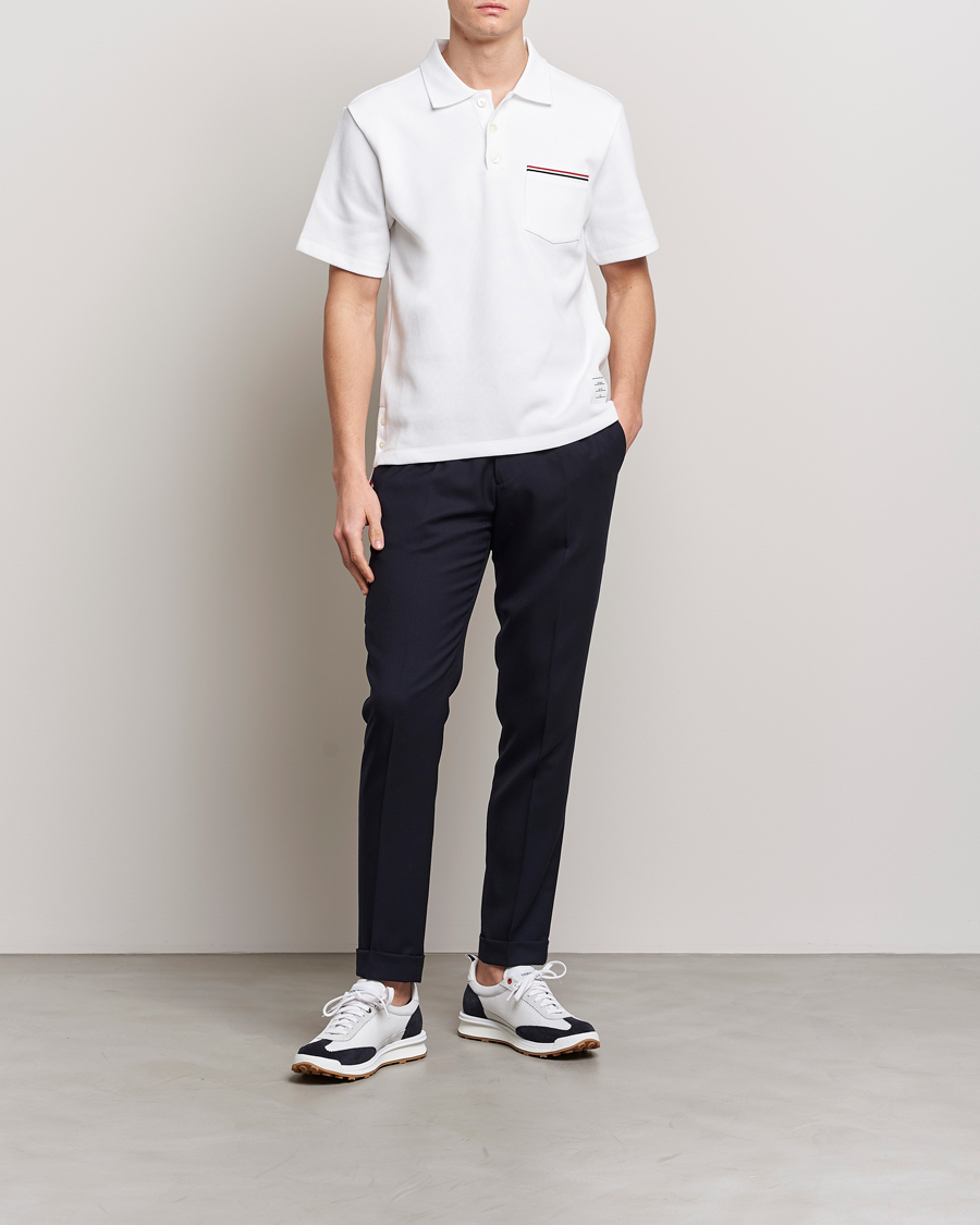 Herren | Poloshirts | Thom Browne | Short Sleeve Pocket Polo White