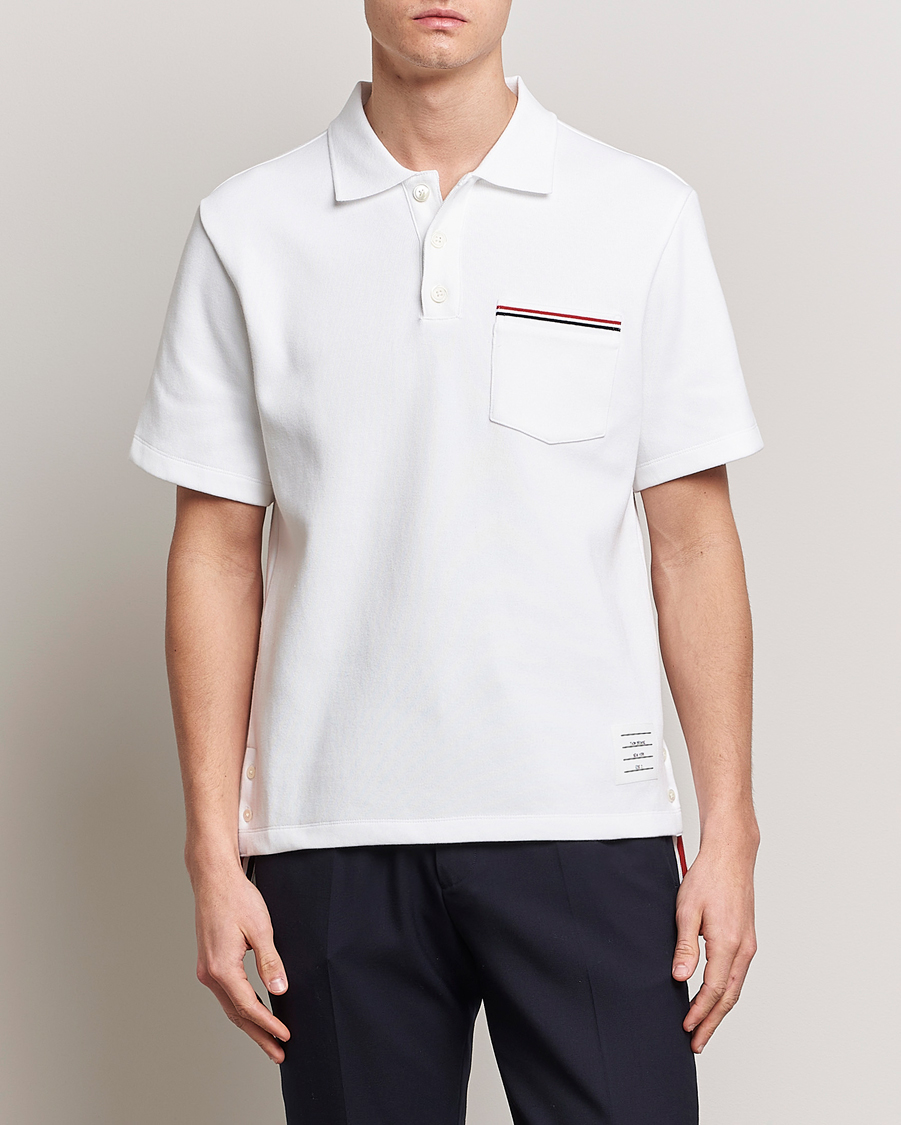 Herren | Poloshirts | Thom Browne | Short Sleeve Pocket Polo White