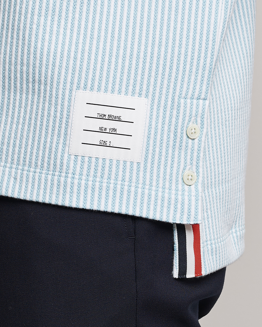 Herren | Poloshirts | Thom Browne | Short Sleeve Seersucker Polo Light Blue
