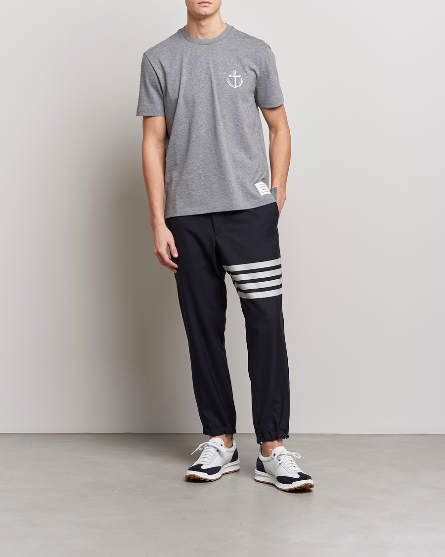 Herren | T-Shirts | Thom Browne | Anchor Embroidered T-Shirt Light Grey