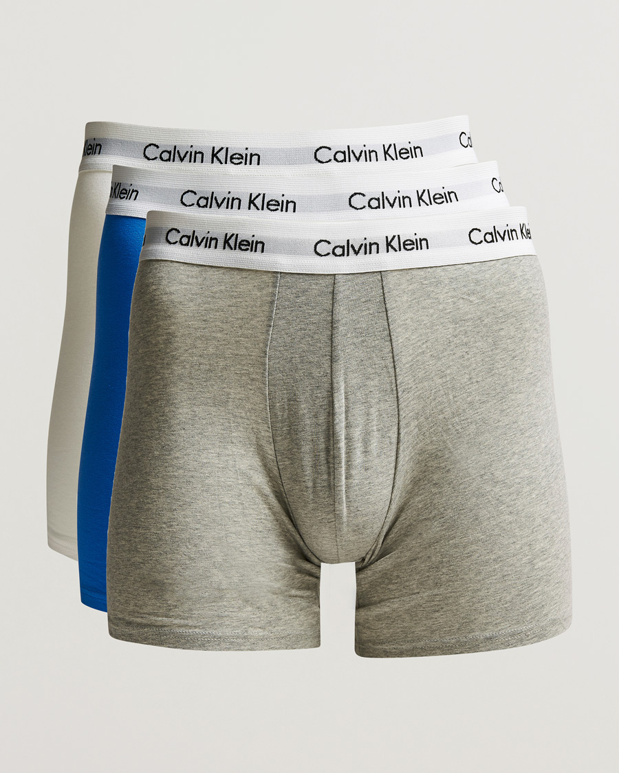 Herren | Unterwäsche | Calvin Klein | Cotton Stretch 3-Pack Boxer Breif Grey/White/Blue