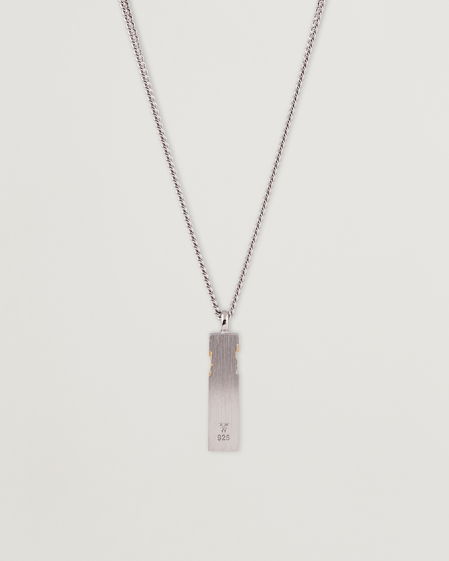 Herren | Tom Wood Mined Cube Pendant Necklace Silver/Black | Tom Wood | Mined Cube Pendant Necklace Silver/Black