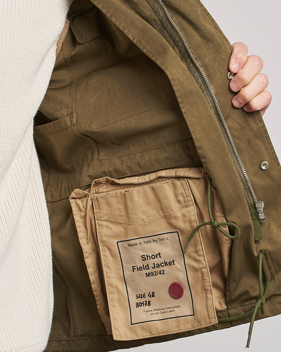 Herren | Jacken | Ten c | 9 oz OJJ Piece Dyed Short Field Jacket Olive