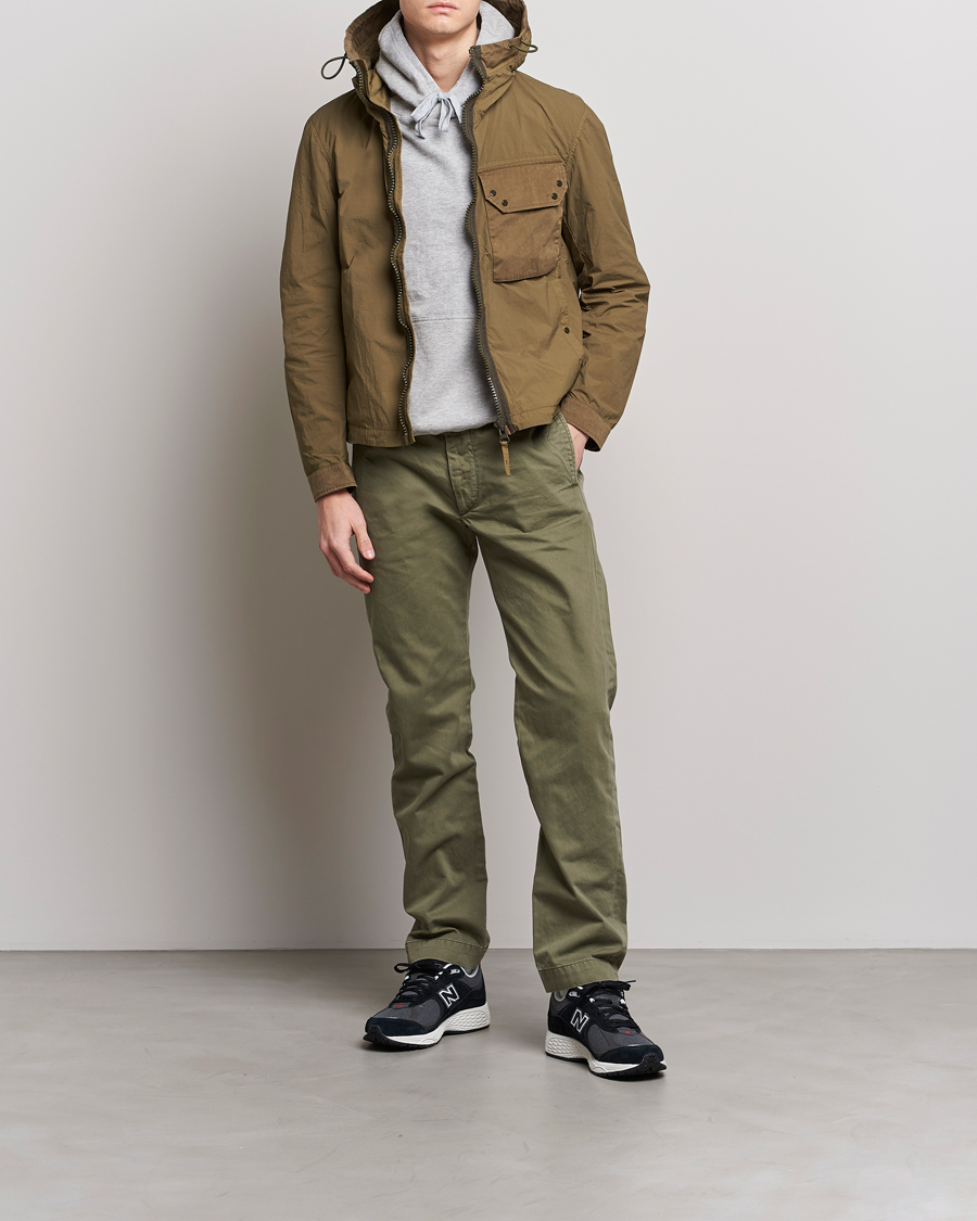 Herren | Jacken | Ten c | Garment Dyed Nylon Hooded Jacket Olive