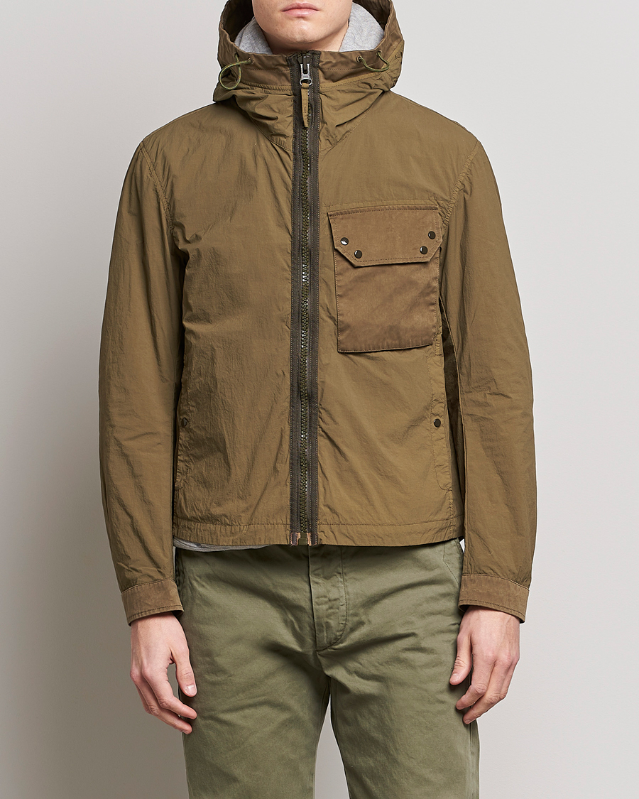 Herren | Jacken | Ten c | Garment Dyed Nylon Hooded Jacket Olive