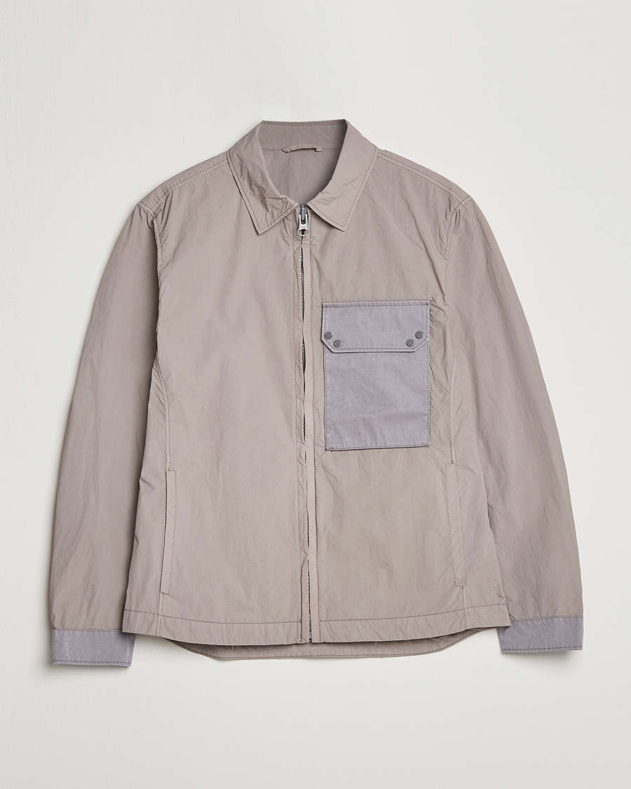 Herren | Jacken | Ten c | Garment Dyed Nylon Jacket Light Grey