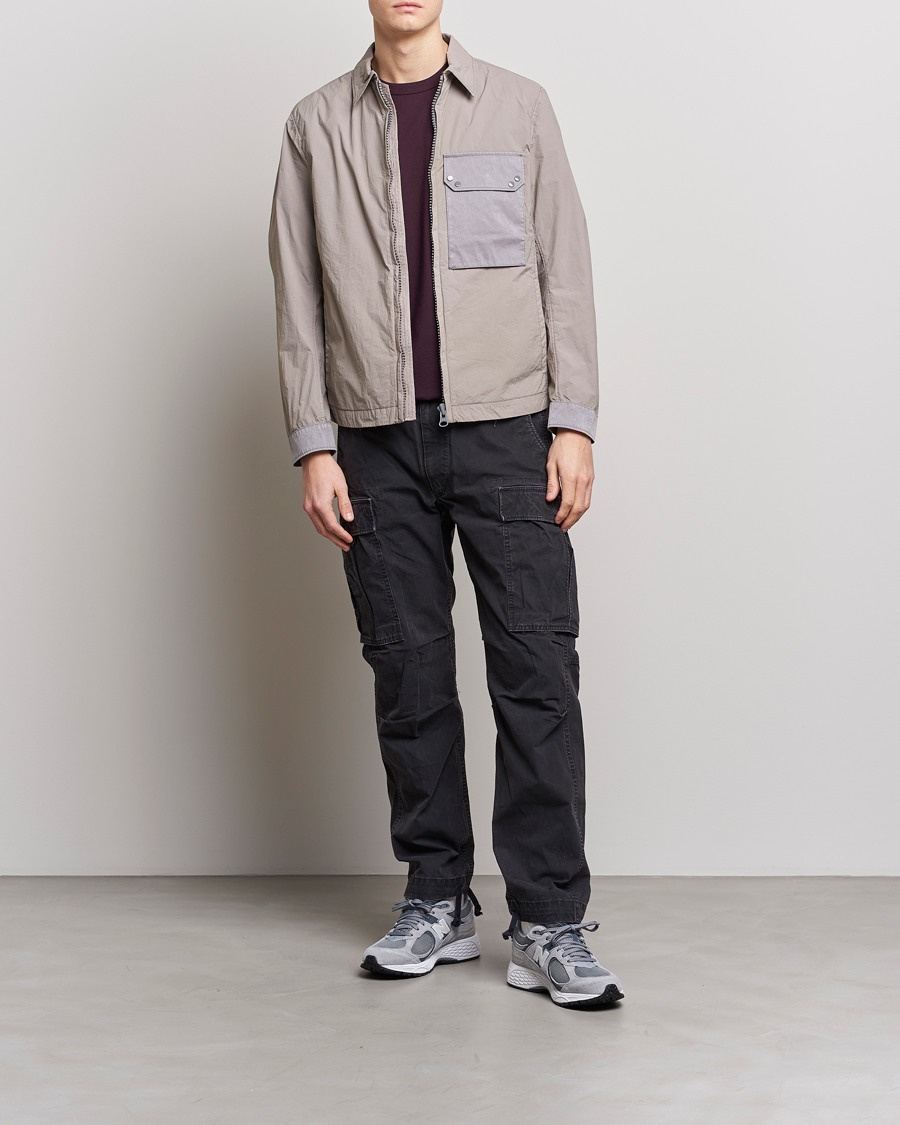 Herren | Jacken | Ten c | Garment Dyed Nylon Jacket Light Grey