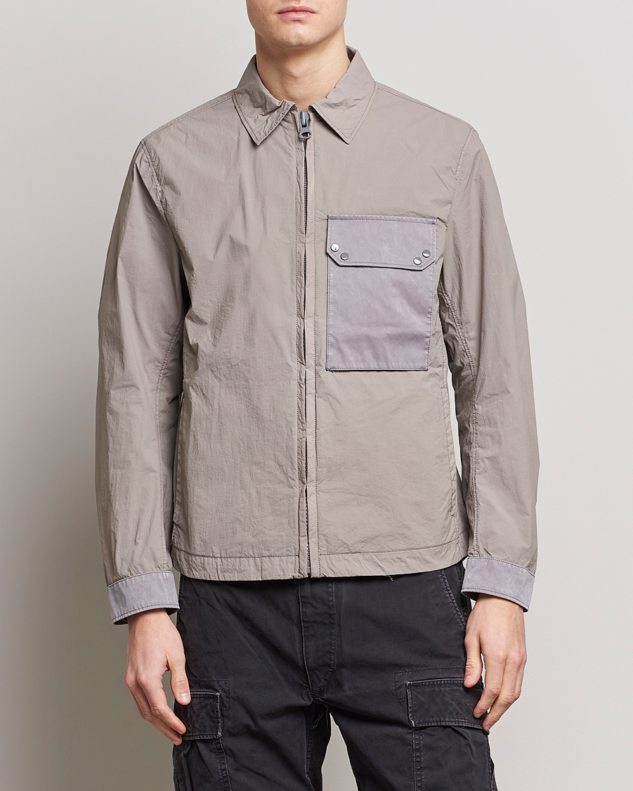 Herren | Jacken | Ten c | Garment Dyed Nylon Jacket Light Grey