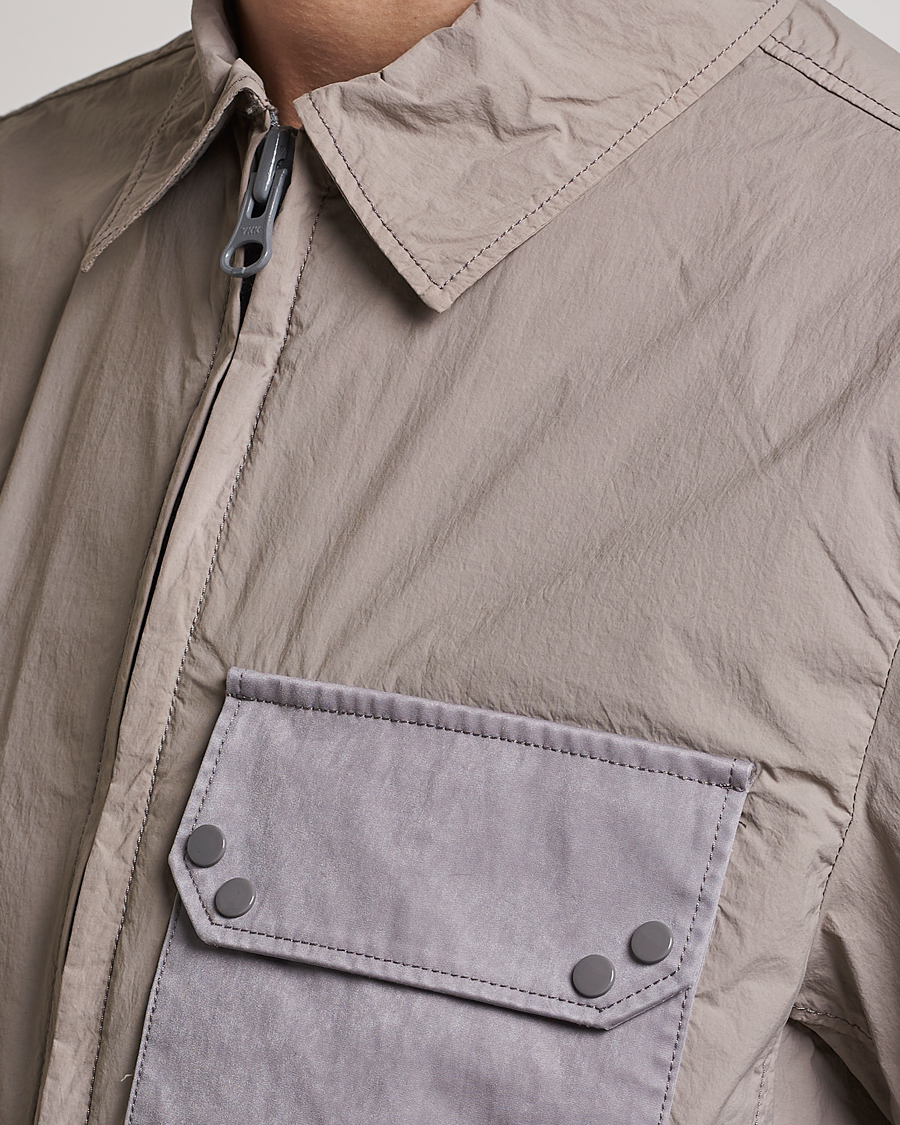 Herren | Jacken | Ten c | Garment Dyed Nylon Jacket Light Grey