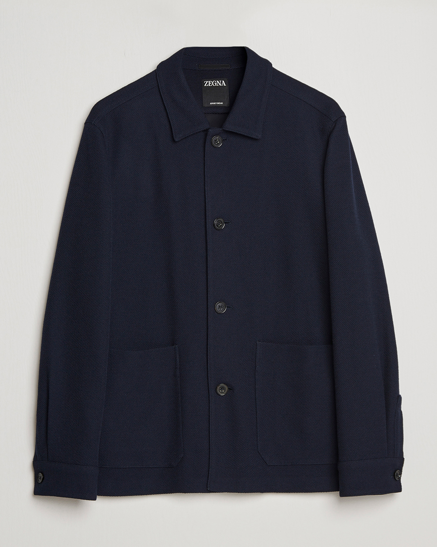 Herren | Jacken | Zegna | Wool Jersey Chore Jacket Navy