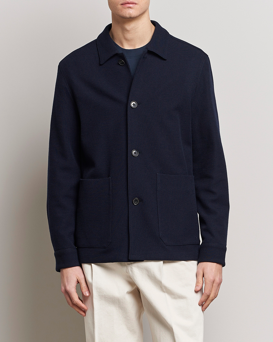 Herren | Jacken | Zegna | Wool Jersey Chore Jacket Navy