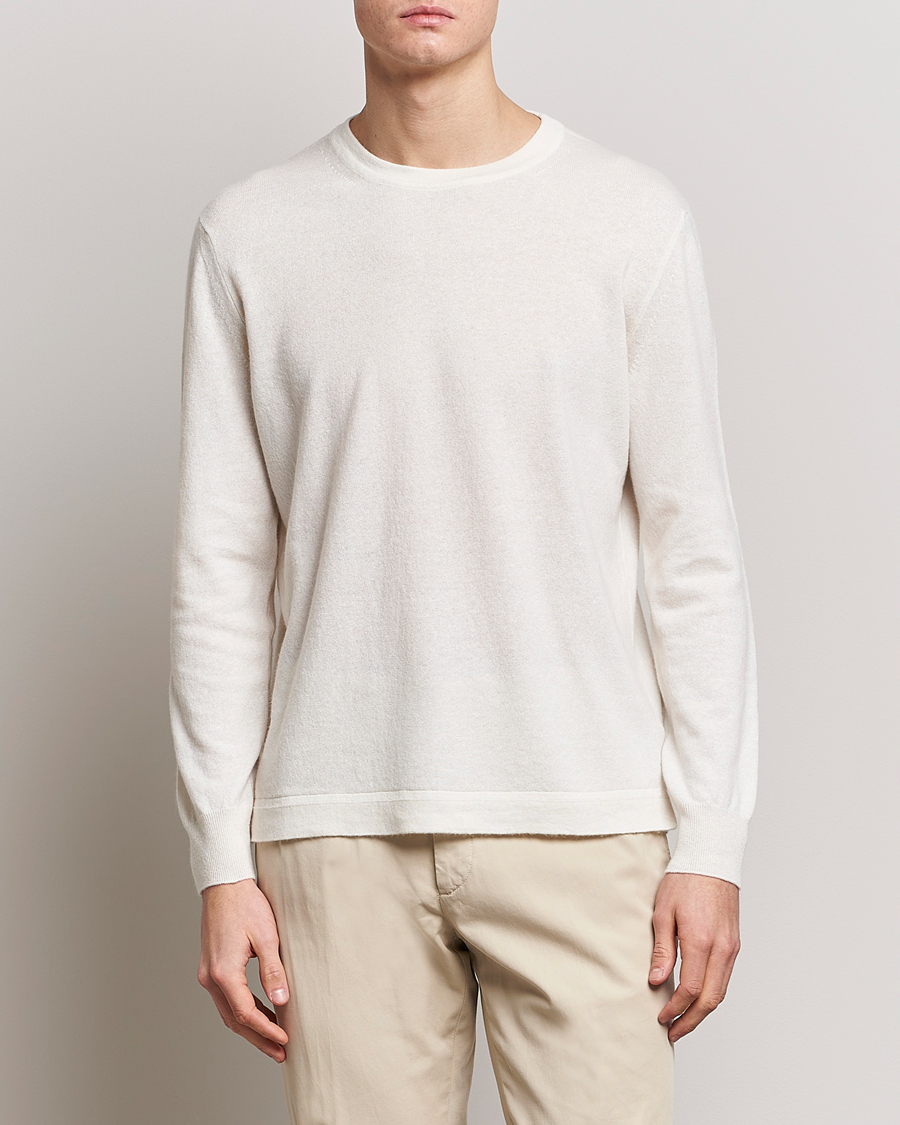 Herren | Pullover | Zegna | Oasi Cashmere/Linen Crew Neck Sweater Off White
