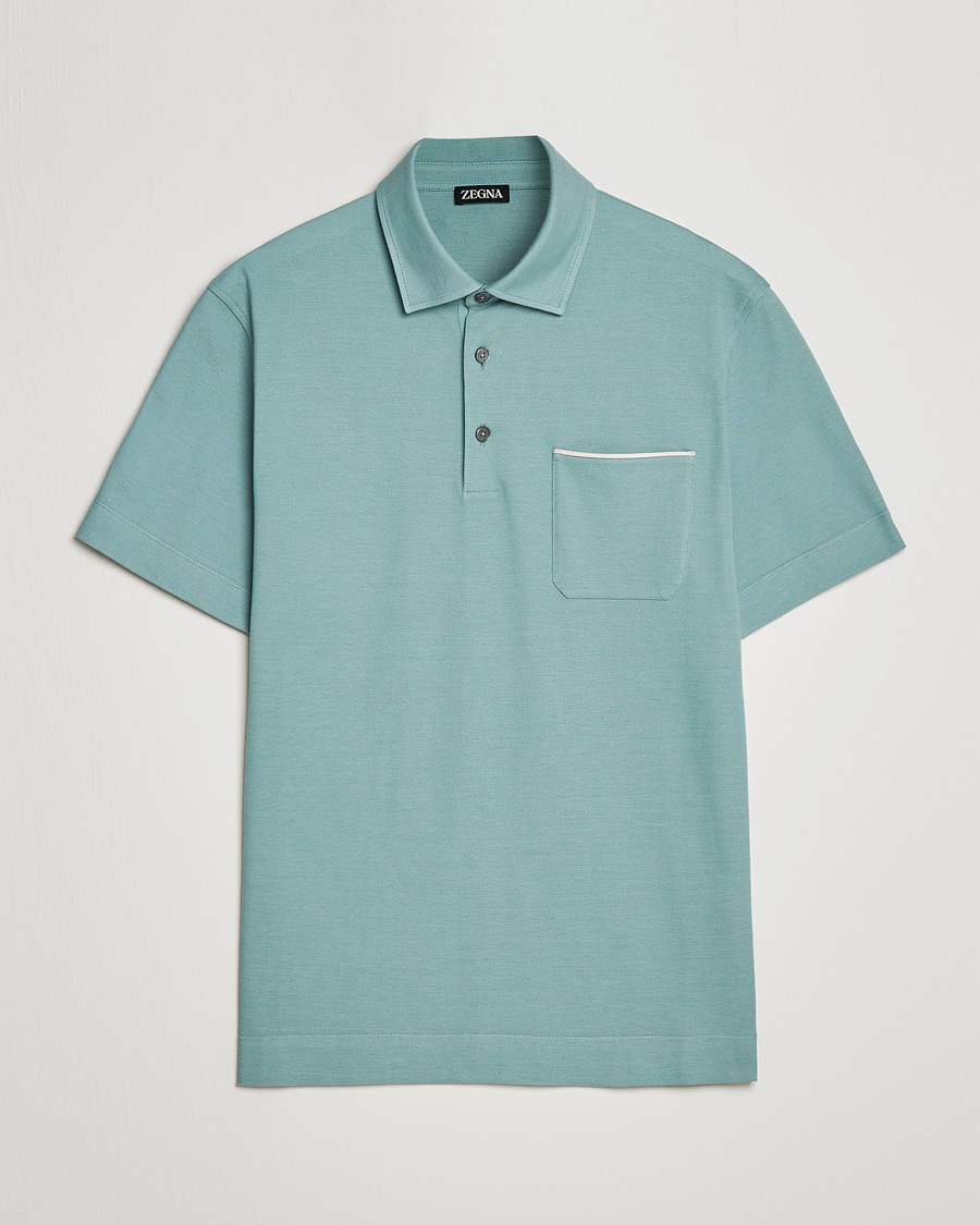 Herren | Poloshirts | Zegna | Short Sleeve Pocket Polo Teal
